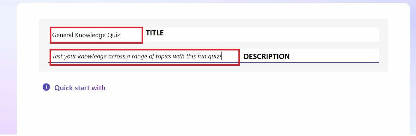 Create Engaging Quizzes with Custom Titles and Descriptions