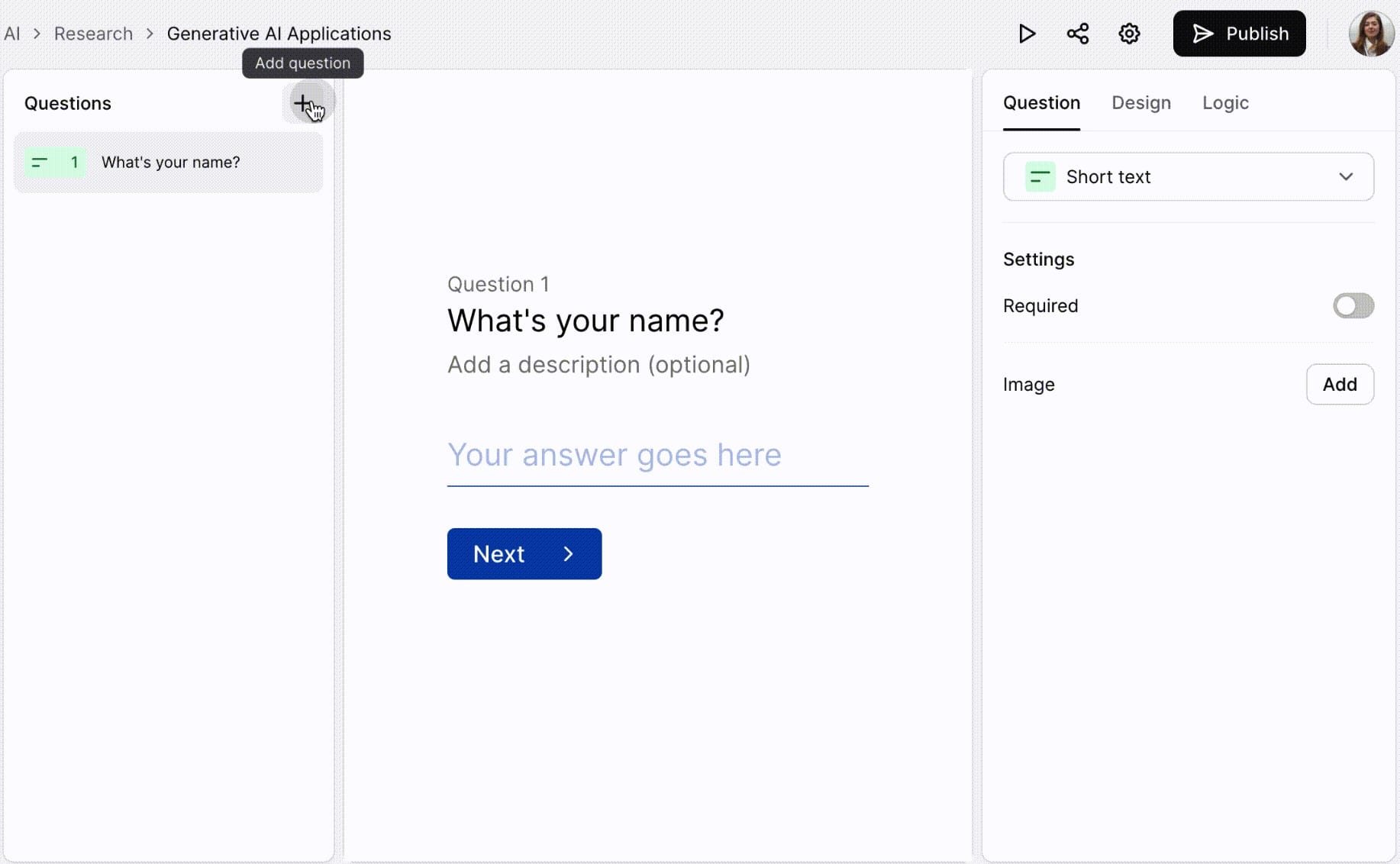 HeyForm's intuitive form-building interface allows users to easily create and customize forms with a drag-and-drop editor, no coding required. This makes form creation fast and accessible for all skill levels.