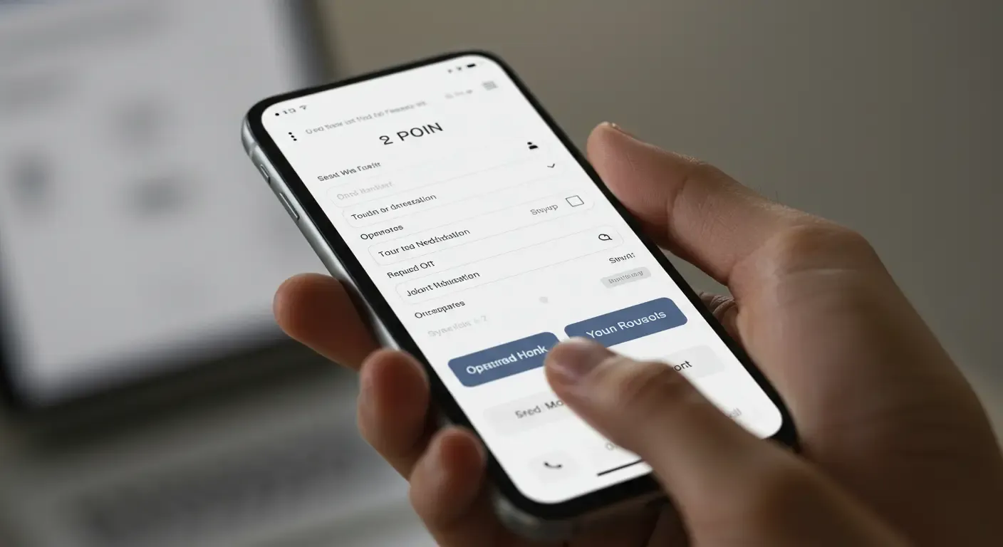 Mobile-optimized form on a smartphone with large buttons, clean layout, and easy-to-read fields