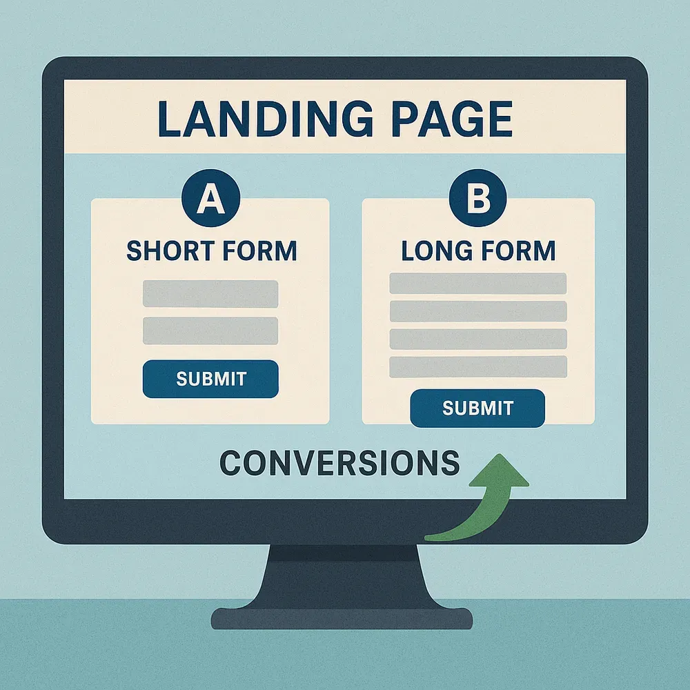 A/B testing lead generation forms for higher conversions.