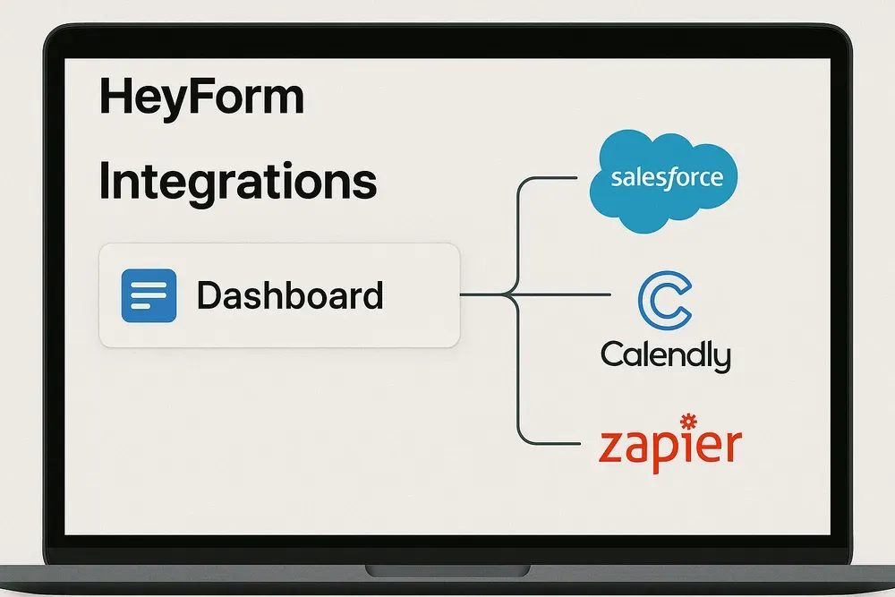 HeyForm connected to CRM tools like Salesforce and Calendly