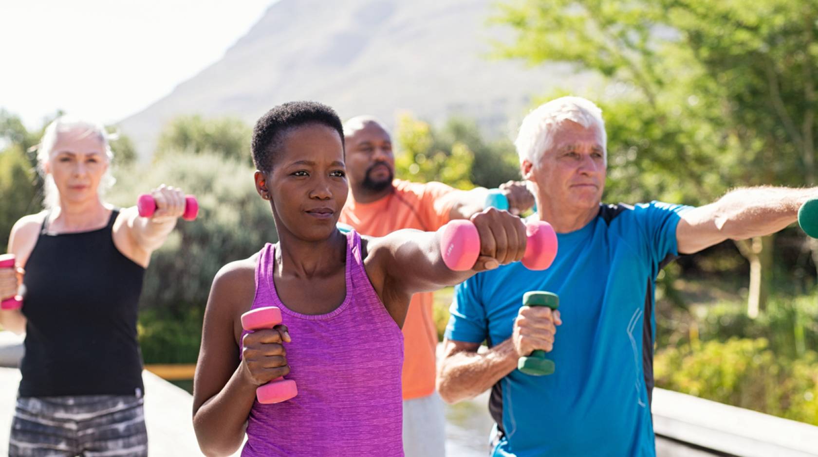 Adults doing physical activity 